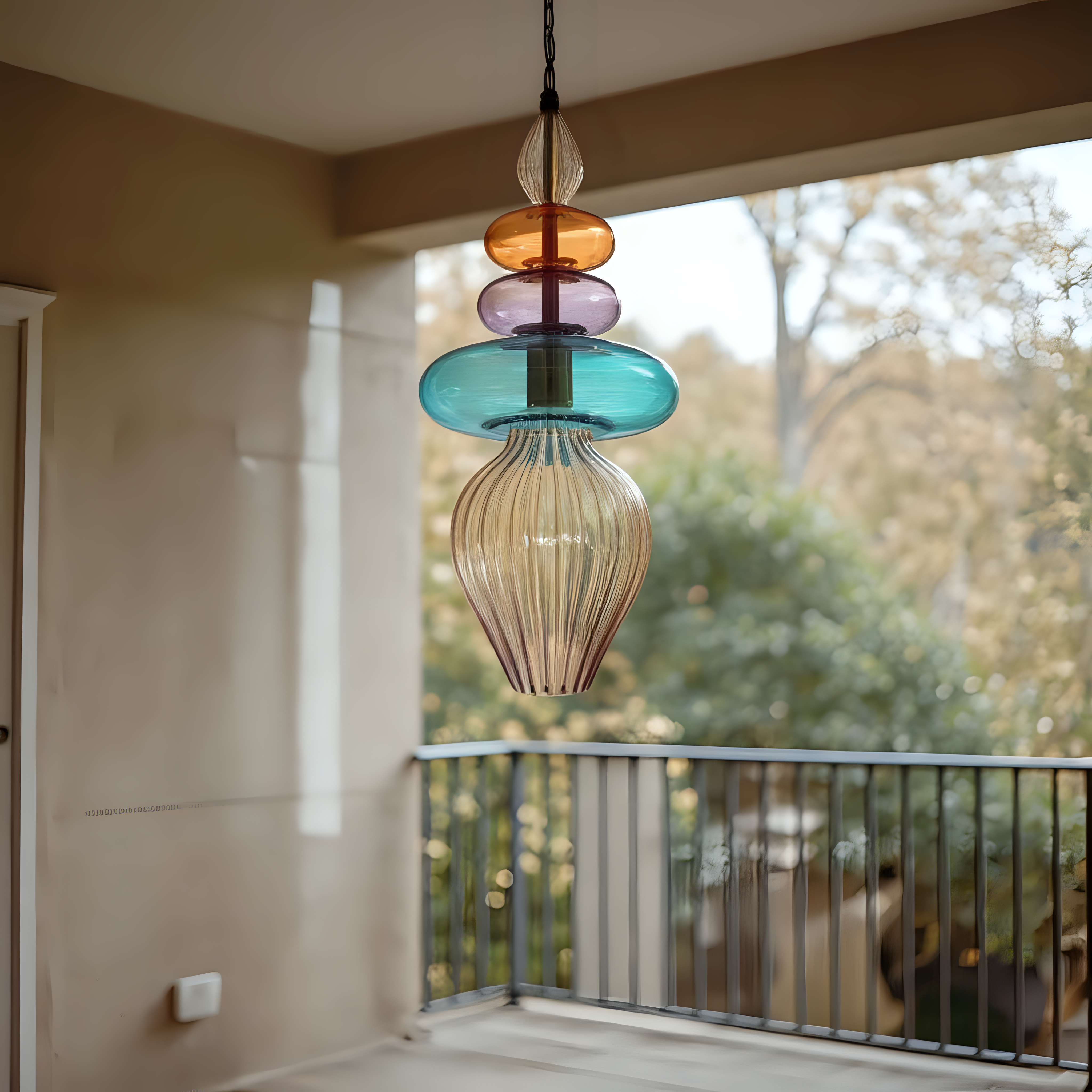 Hand Blown Glass Pendant Light